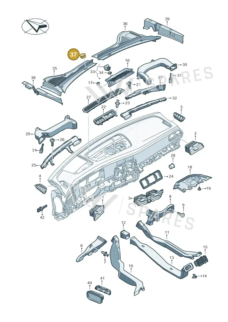 3V08194479B9 — Volkswagen Passat estate (2023-) diagram 3j0819300, position 37