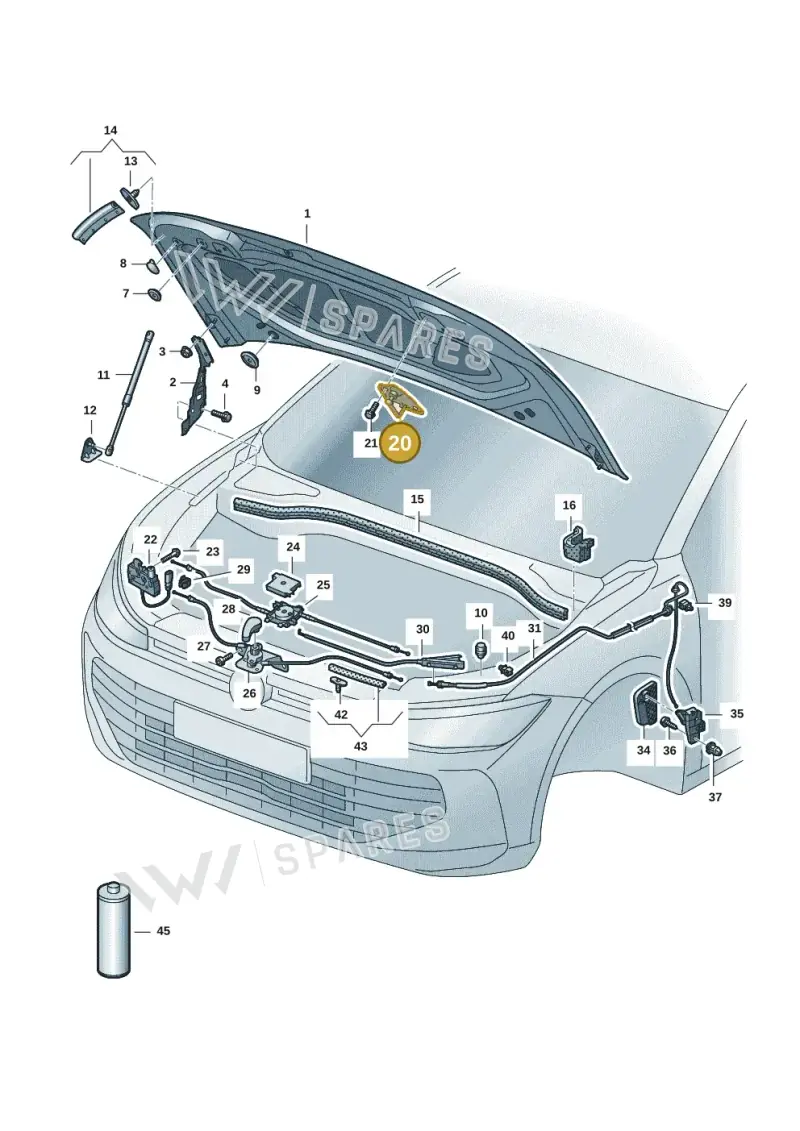 3V0823186A — Volkswagen Passat estate (2023-) diagram 3j0823000, position 20