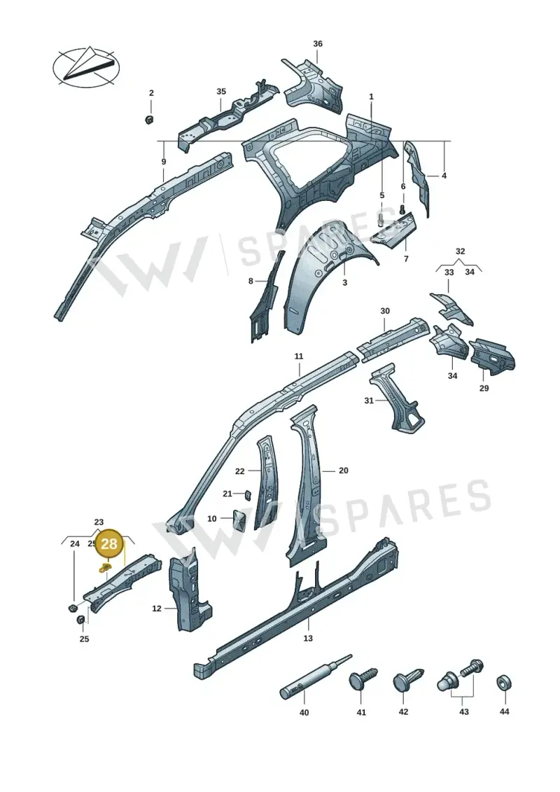 3V0823401 — Volkswagen Passat estate (2023-) diagram 3j0809000, position 28