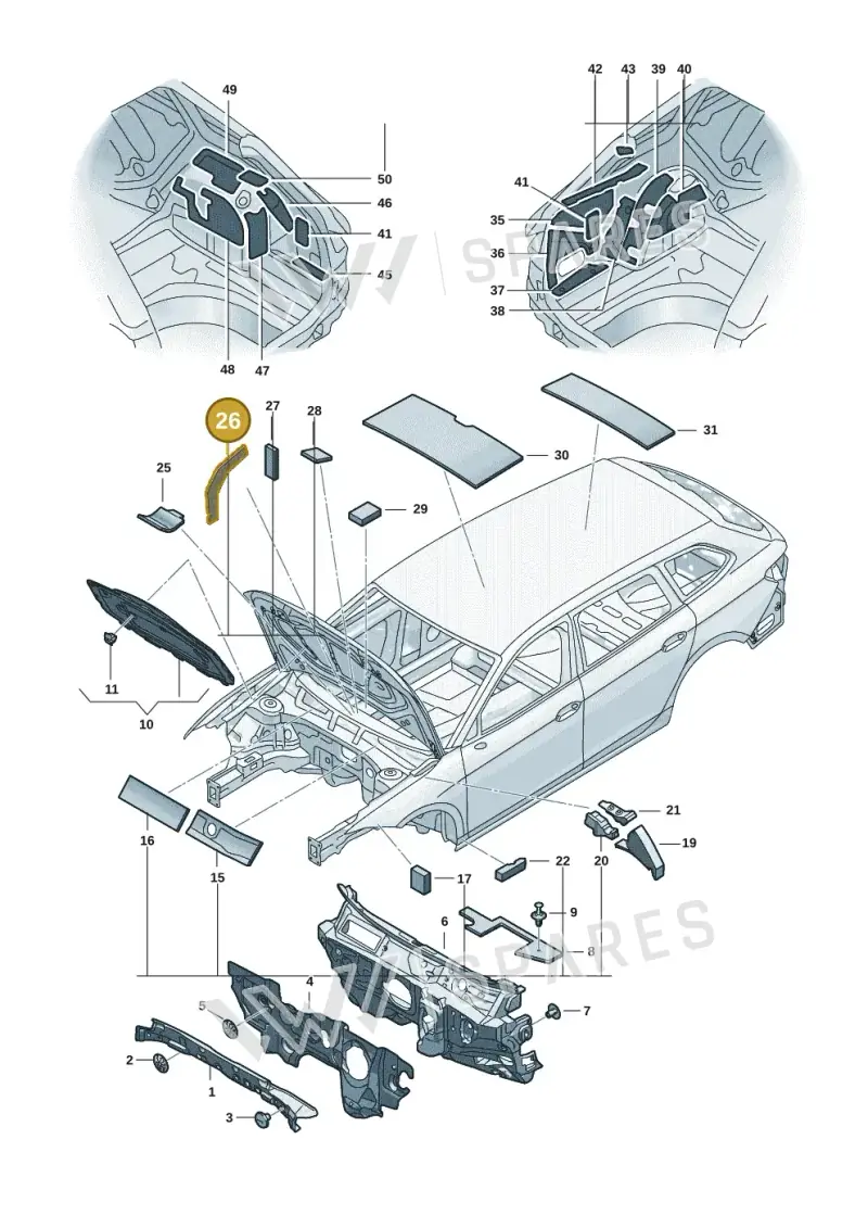 3V0863969B — Volkswagen Passat estate (2023-) diagram 3j0863200, position 26