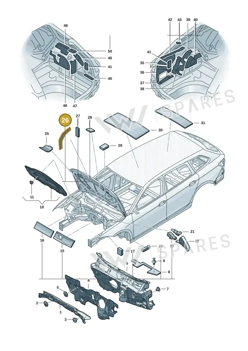 3V0863969 — Volkswagen Passat estate (2023-) diagram 3j0863200, position 26