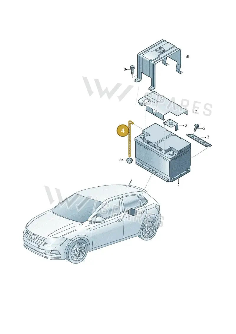 3W0915531A — Volkswagen Polo 1.0 BlueMotion (2017-2024) diagram 837915100, position 4