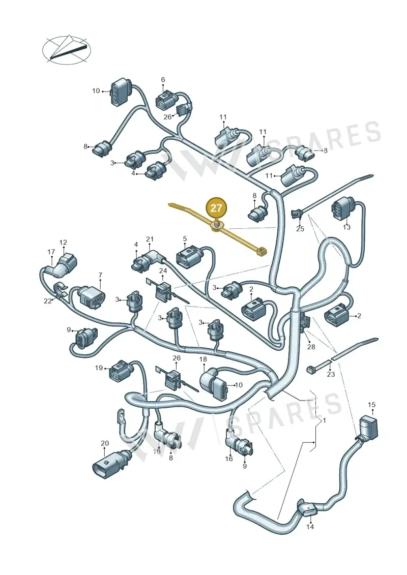 3W0971838 — Volkswagen Taigo (2021-2024) diagram 746971150, position 27