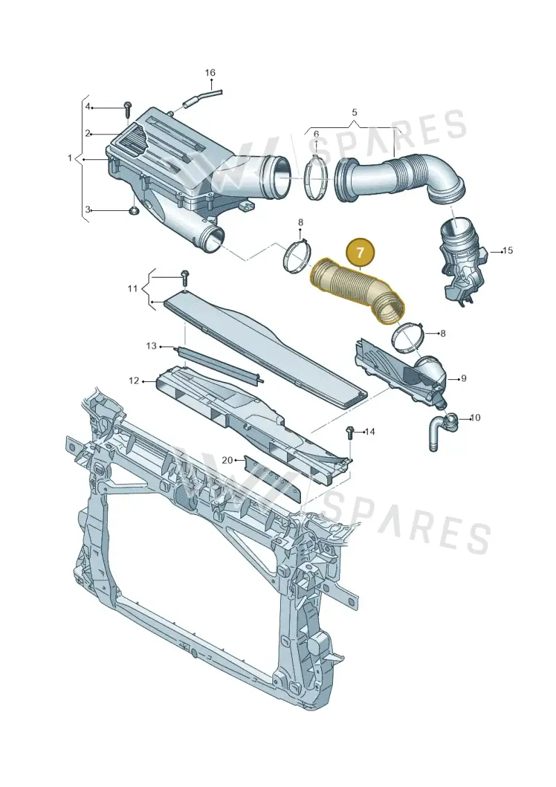 3WA129618 — Volkswagen Passat estate (2023-) diagram 57x129042, position 7