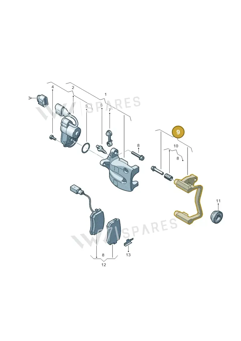 3WA615425 — Volkswagen Tiguan 2.0 (2023-) diagram 57x615605, position 9