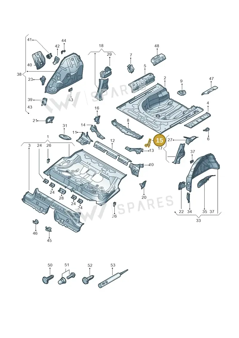 3WA802297 — Volkswagen Passat estate (2023-) diagram 3j0803350, position 15