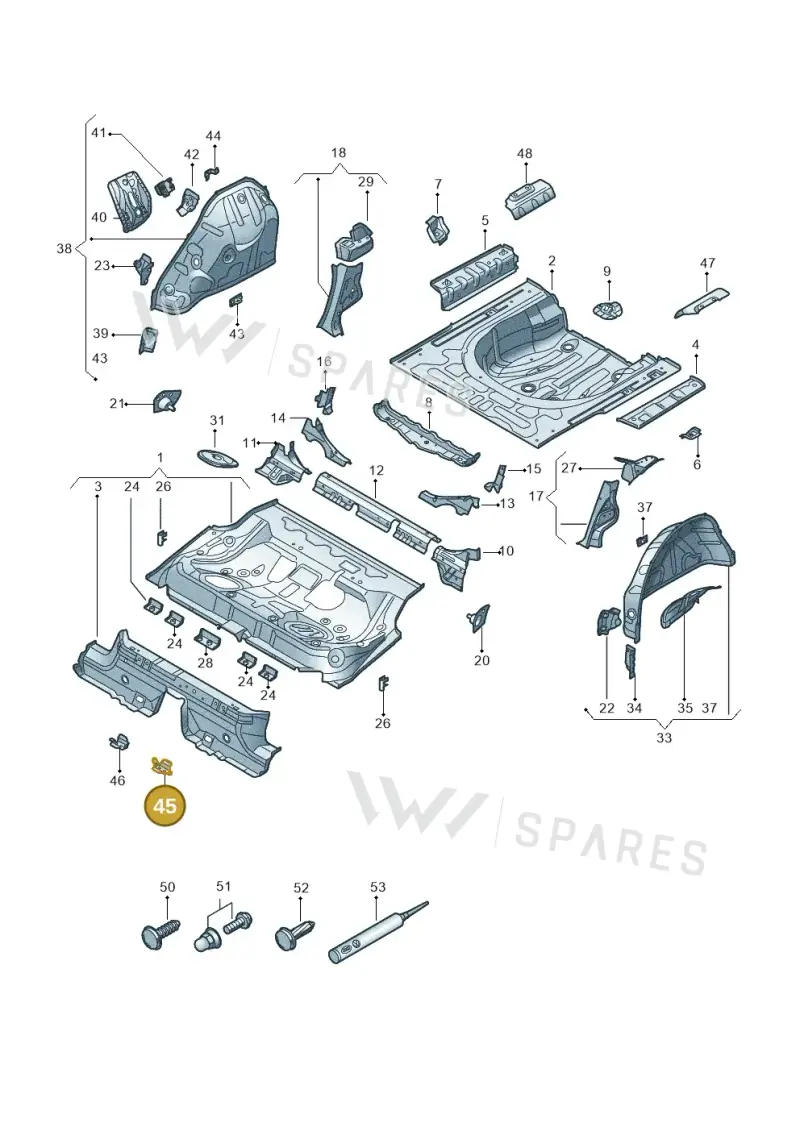 3WA805603 — Volkswagen Passat estate (2023-) diagram 3j0803350, position 45