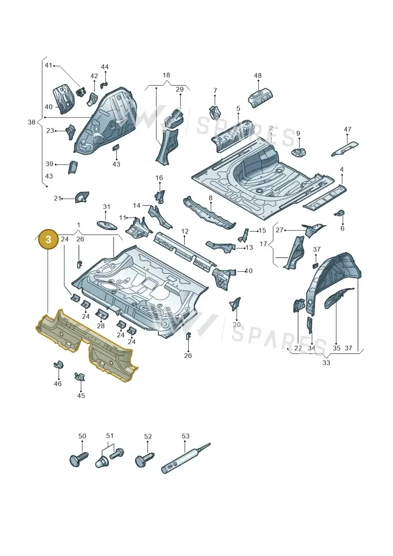 3WA813147 — Volkswagen Passat estate (2023-) diagram 3j0803350, position 3