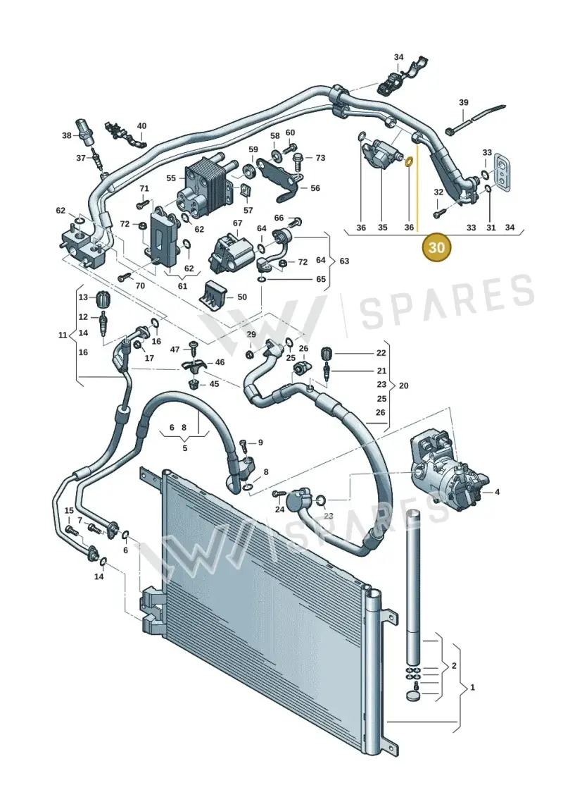 3WA816738B — Volkswagen Passat estate (2023-) diagram 596260702, position 30