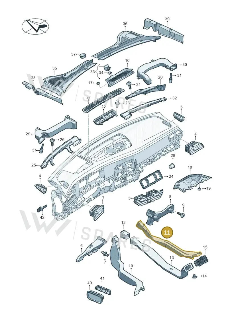 3WA819806 — Volkswagen Passat estate (2023-) diagram 3j0819300, position 11