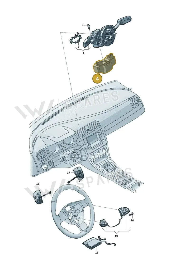 3WA905861 — Volkswagen Passat estate (2023-) diagram 7t0953500, position 4