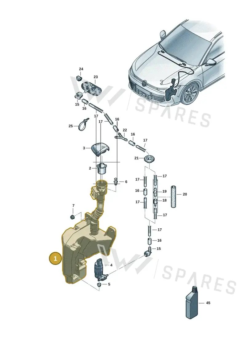 3WA955453 — Volkswagen Passat Estate (2023-2025) diagram 3j0955100, position 1