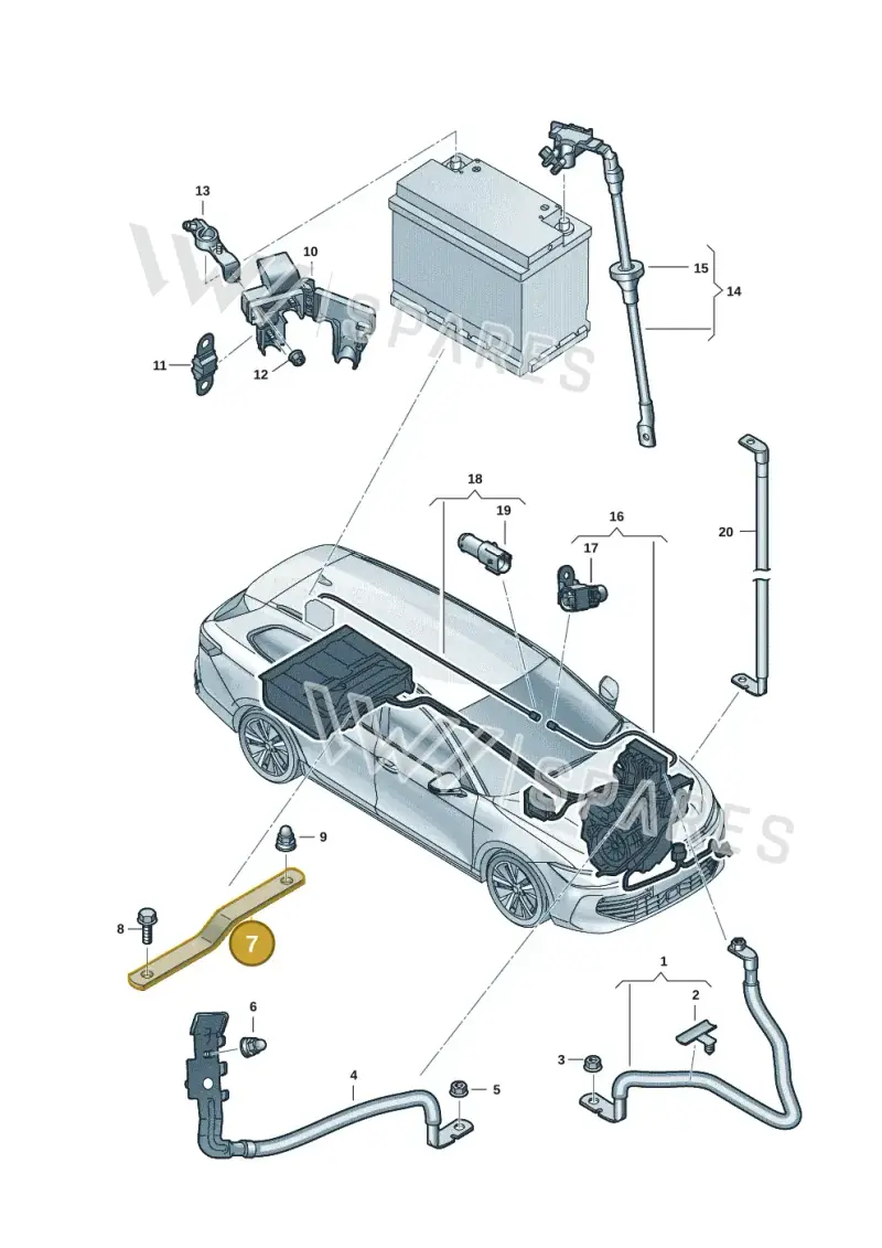 3WA971237 — Volkswagen Passat Estate (2023-2025) diagram 3j0971130, position 7