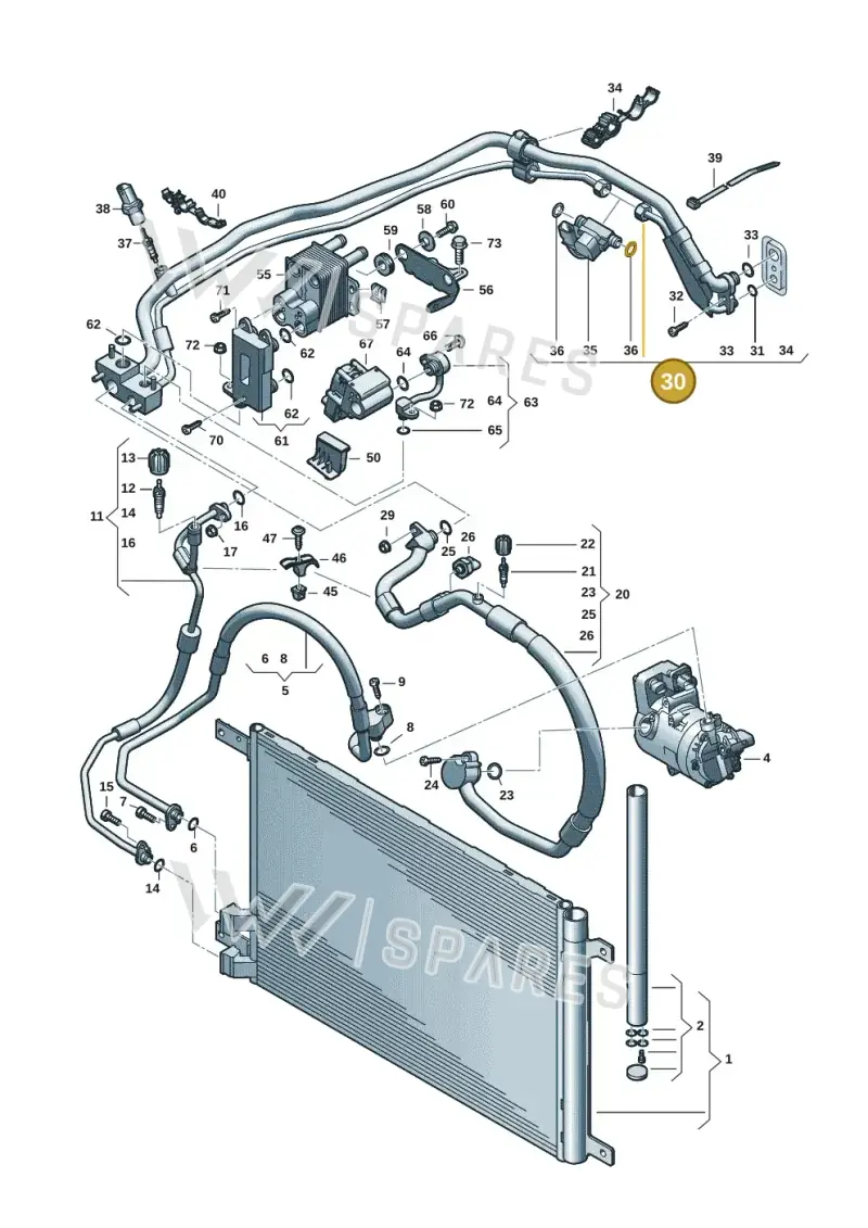 3WB816738A — Volkswagen Passat estate (2023-) diagram 596260702, position 30