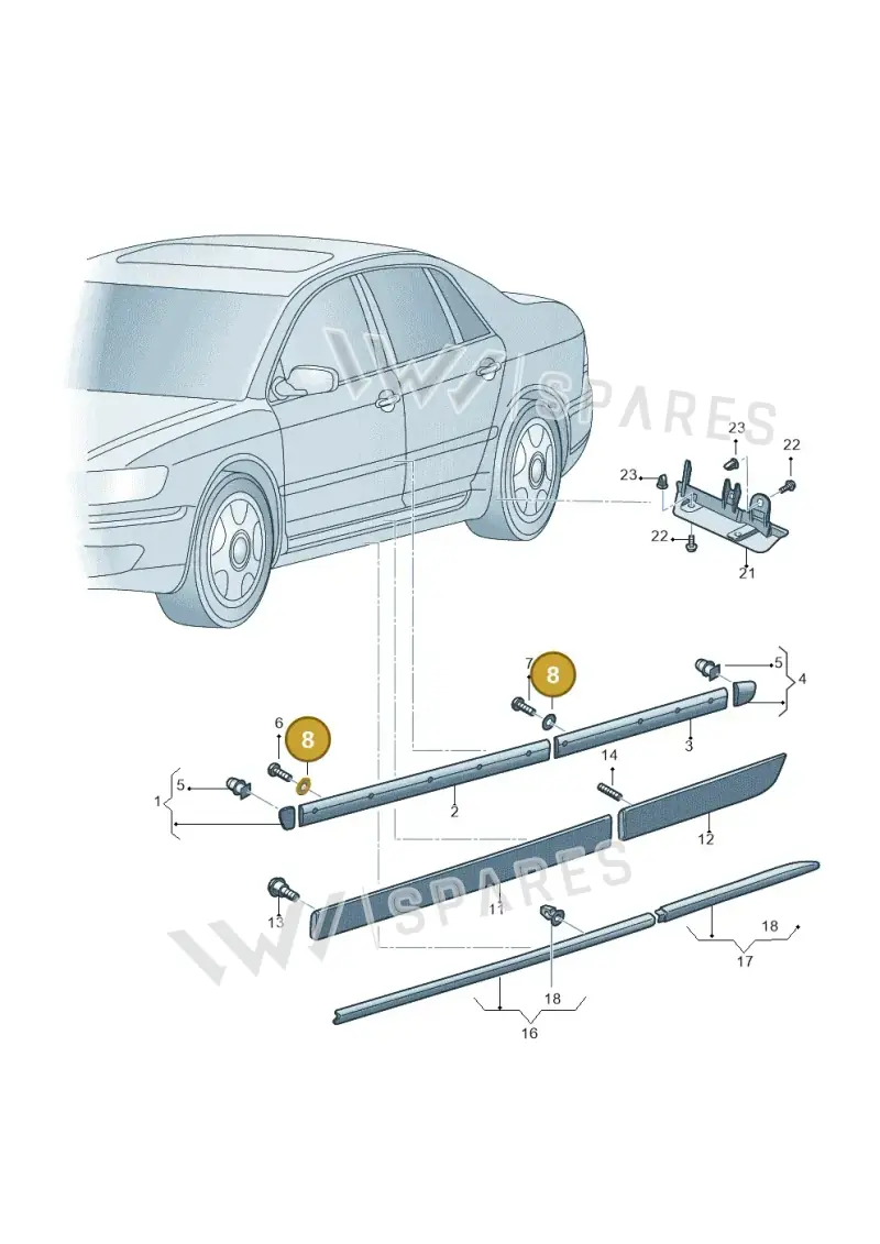 411945279 — Volkswagen Phaeton 4motion (2010-2016) diagram 258853200, position 8