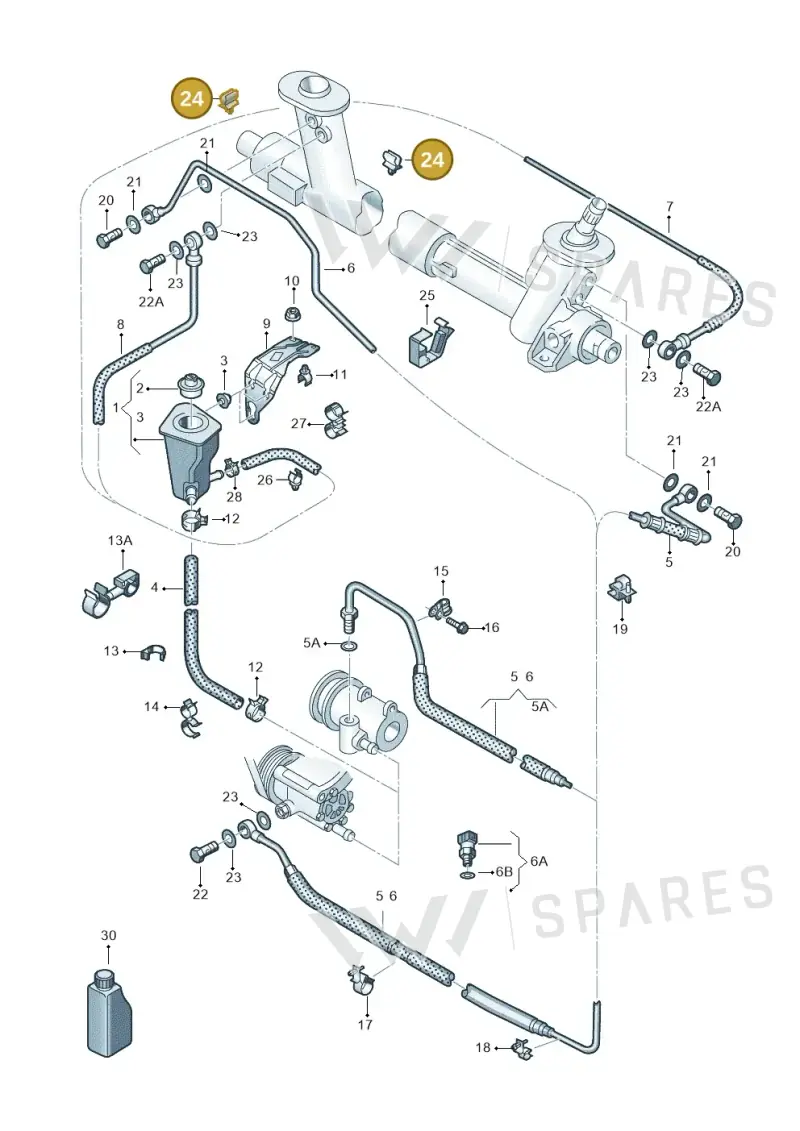 431616823B — Volkswagen LUPO/3L TDI (2003-2005) diagram 231422550, position 24