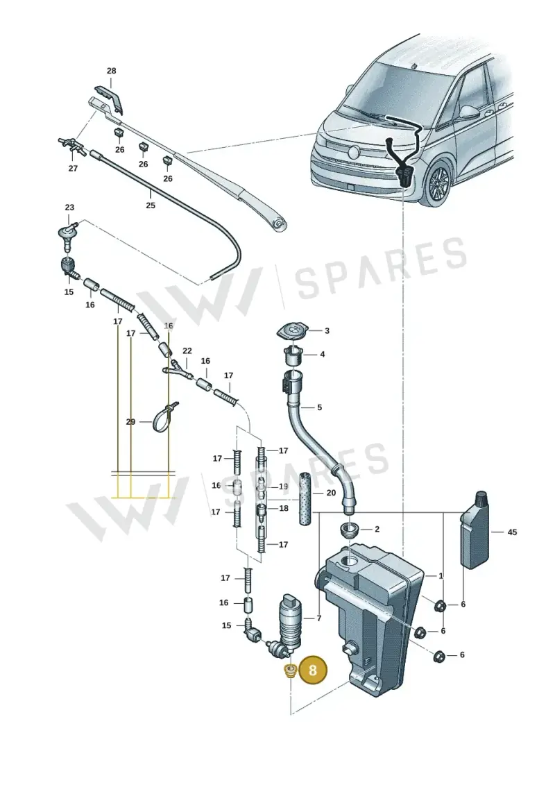 431955465 — Volkswagen Multivan (2021-) diagram 7t0955100, position 8