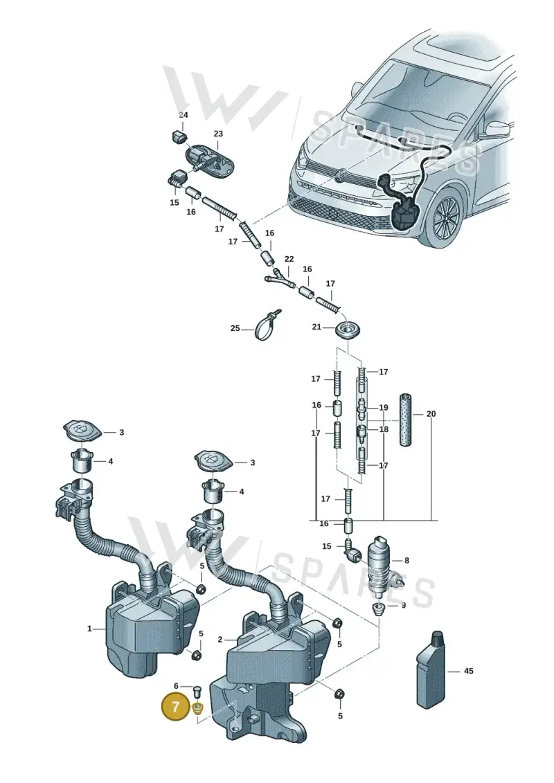 431955465A — Volkswagen Caddy Maxi Kombi (2020-2024) diagram 2ka955010, position 7