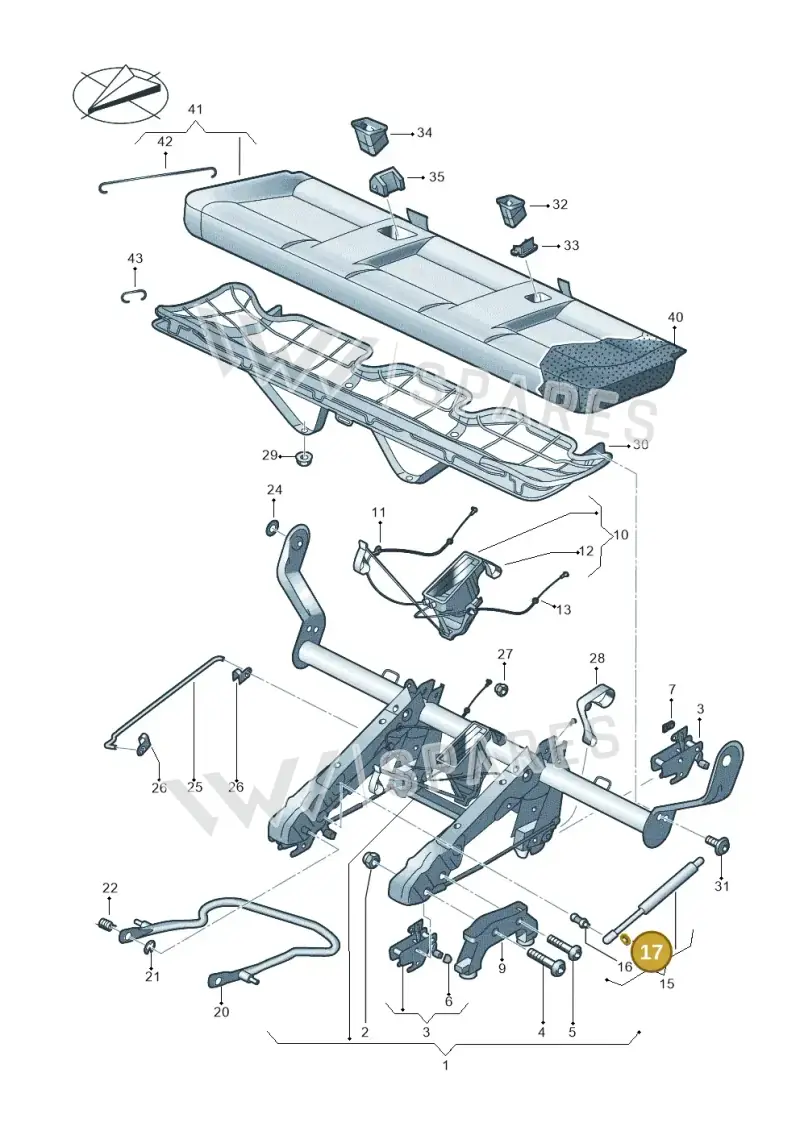 443823397 — Volkswagen Caravelle (2019-2024) diagram 861885000, position 17