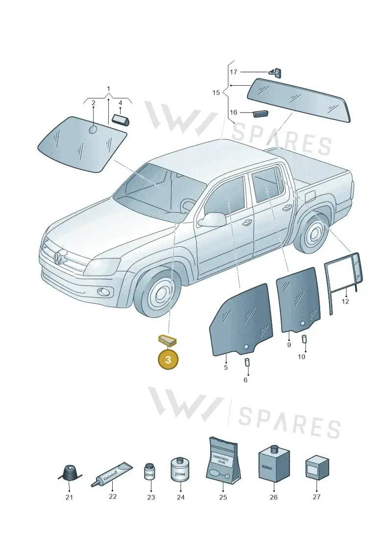 443845631A — Volkswagen Amarok twin cab (2022-) diagram 683845000, position 3