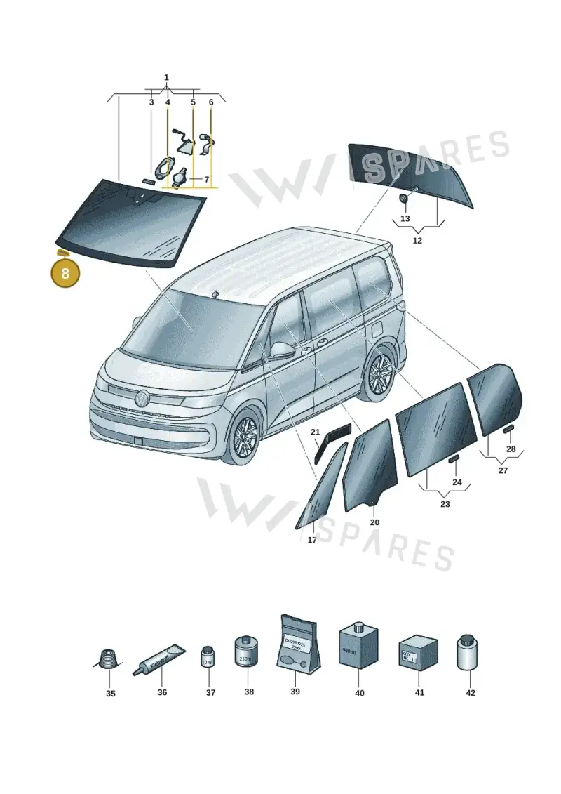 443845631A — Volkswagen Multivan (2021-) diagram 7t0845000, position 8