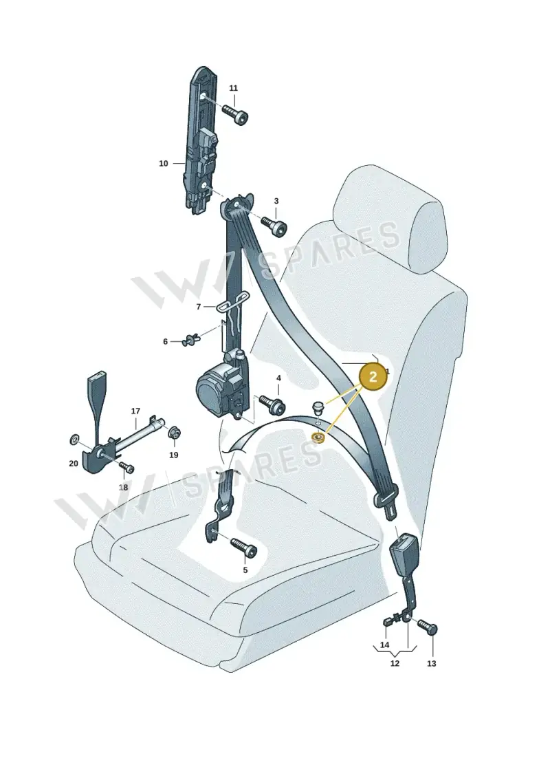 443857847B — Volkswagen Taigo (2021-2024) diagram 837857601, position 2