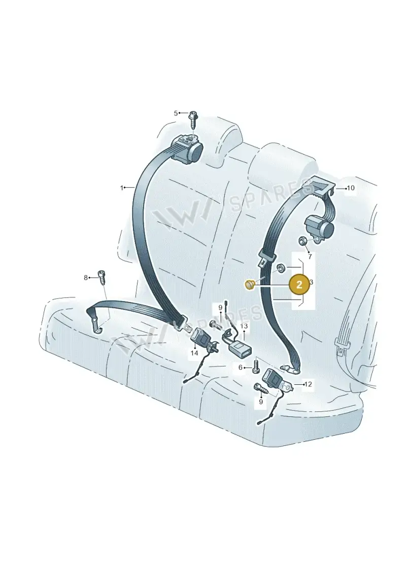443857847B — Volkswagen Tiguan 2.0 (2023-) diagram 884857700, position 2