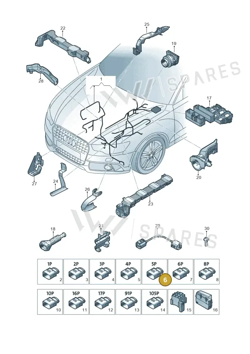 443906102E — Audi RS6 Avant (2013-2018) diagram 758971650, position 6