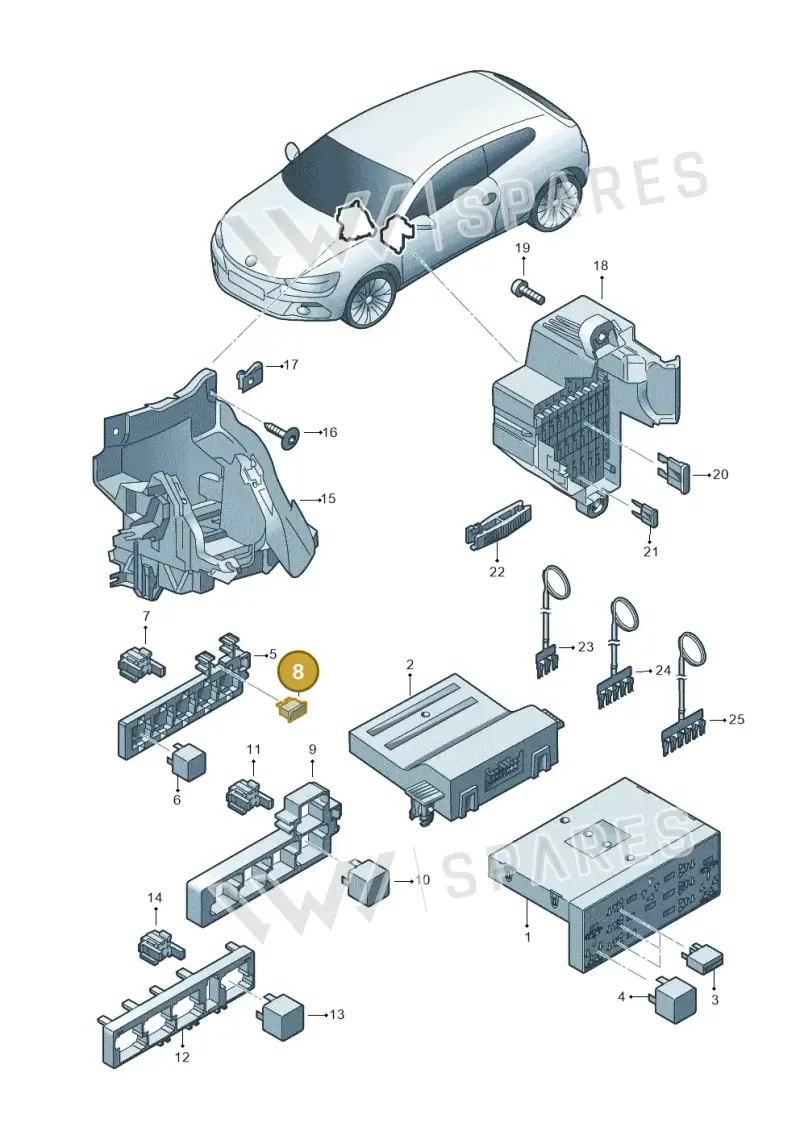 443937105 — Volkswagen Scirocco 2.0 (2014-2017) diagram 651937000, position 8
