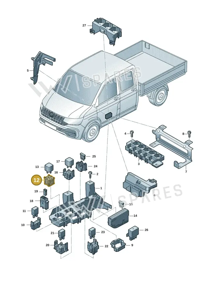 443937527 — Volkswagen Single-cab transp. (2019-2024) diagram 7fp937010, position 12