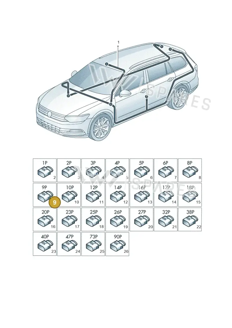 443937528 — Volkswagen Passat saloon (2014-2024) diagram 793971900, position 9