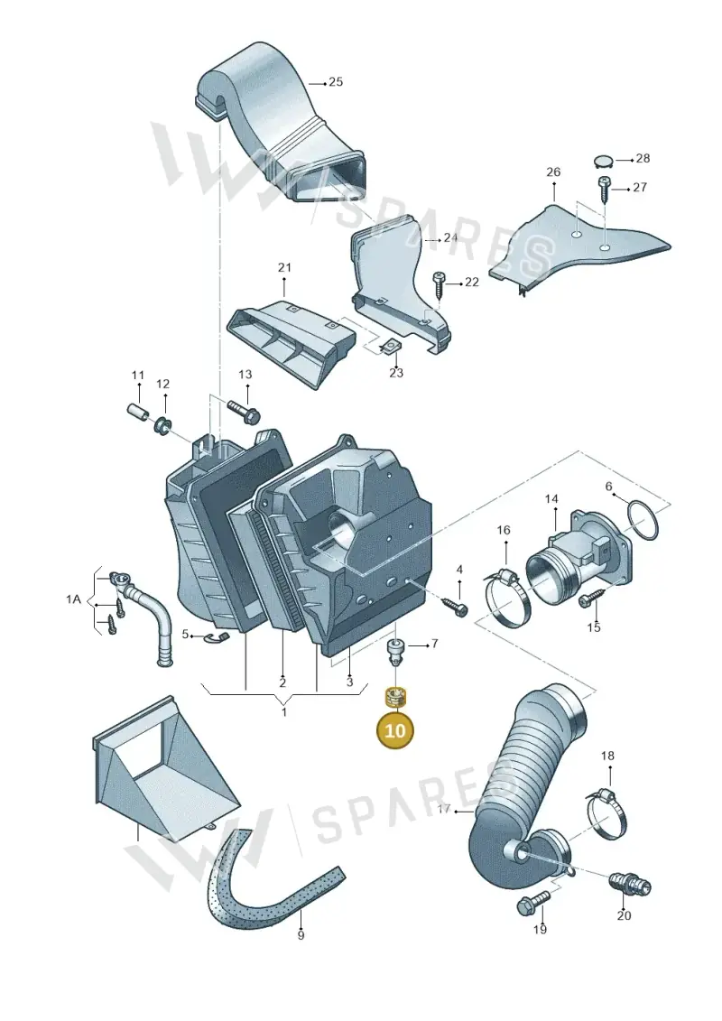 4A0129697 — Volkswagen PASSAT/4MOTION/W8 (2002-2005) diagram 264129200, position 10