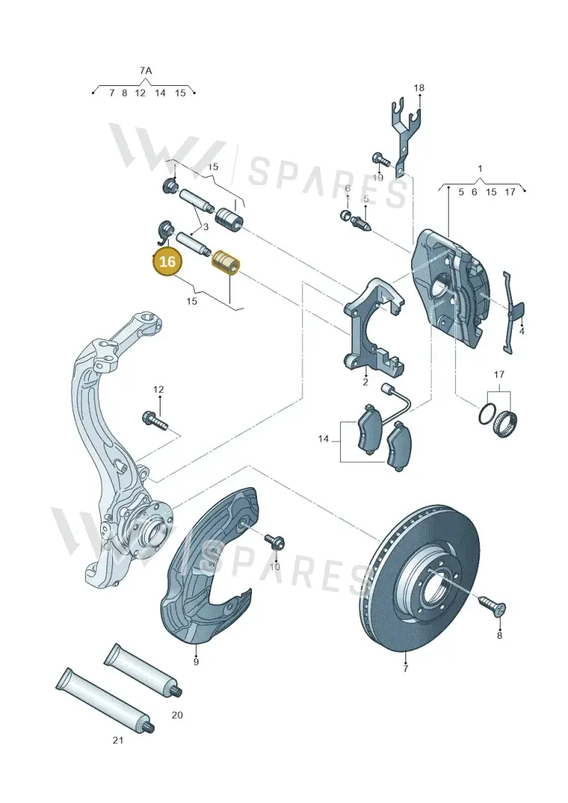 4A0615134A — Volkswagen EOS-Cabriolet-Coupe (2006-) diagram 454615450, position 16