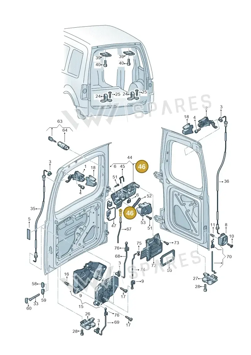 4A0837171 — Volkswagen Caddy kombi (2015-2020) diagram 443827650, position 46