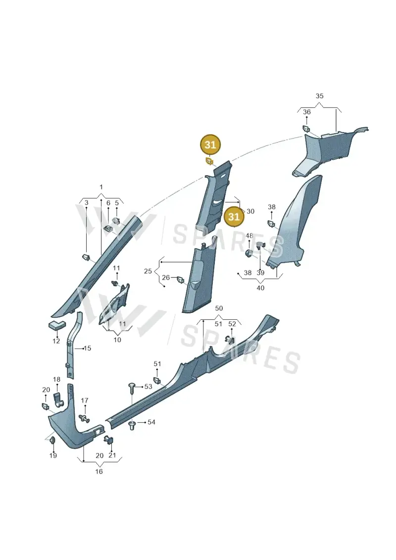 4A0867276C — Volkswagen Golf 2.0 BlueMotion (2019-2024) diagram 5h0867065, position 31