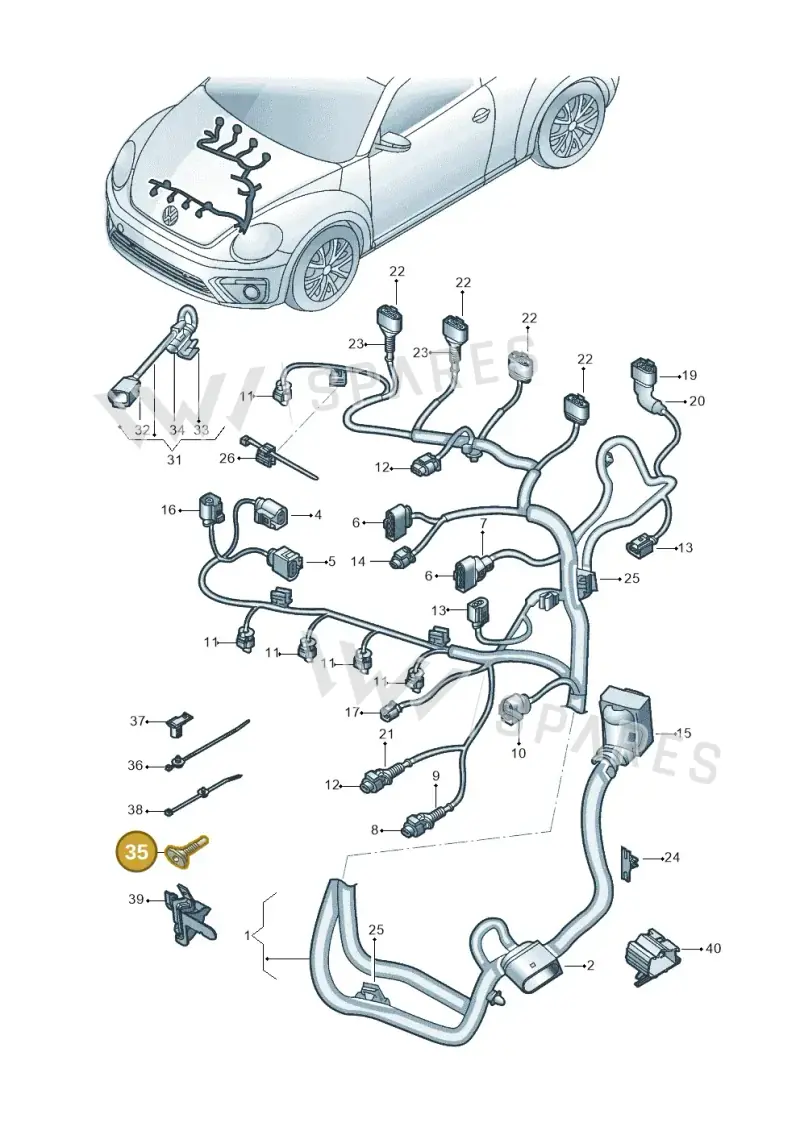 4A0906102 — Volkswagen Beetle (2016-2019) diagram 801971060, position 35