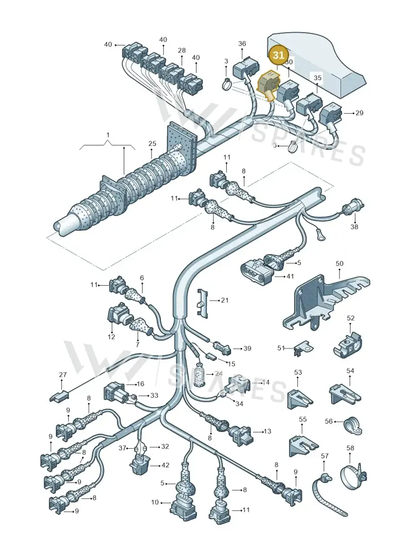 4A0972603A — Volkswagen PASSAT/4MOTION/W8 (2002-2005) diagram 156971100, position 31