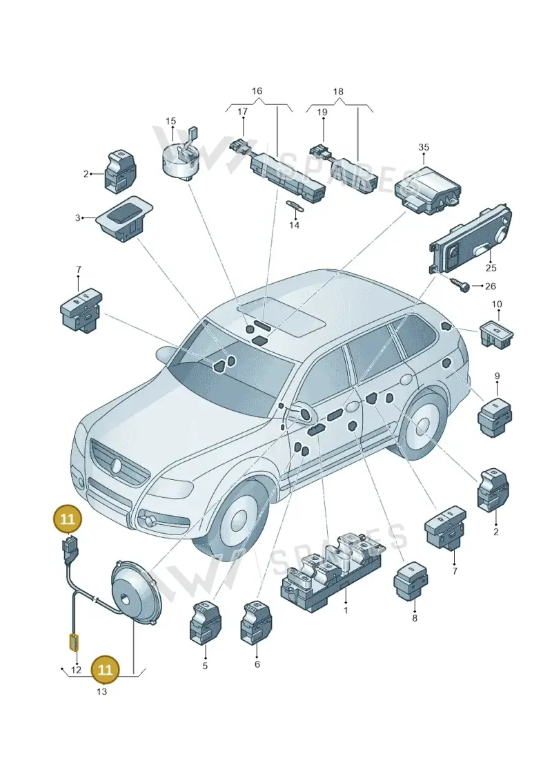 4A0972883A — Volkswagen Touareg                08> (2007-) diagram 274959050, position 11