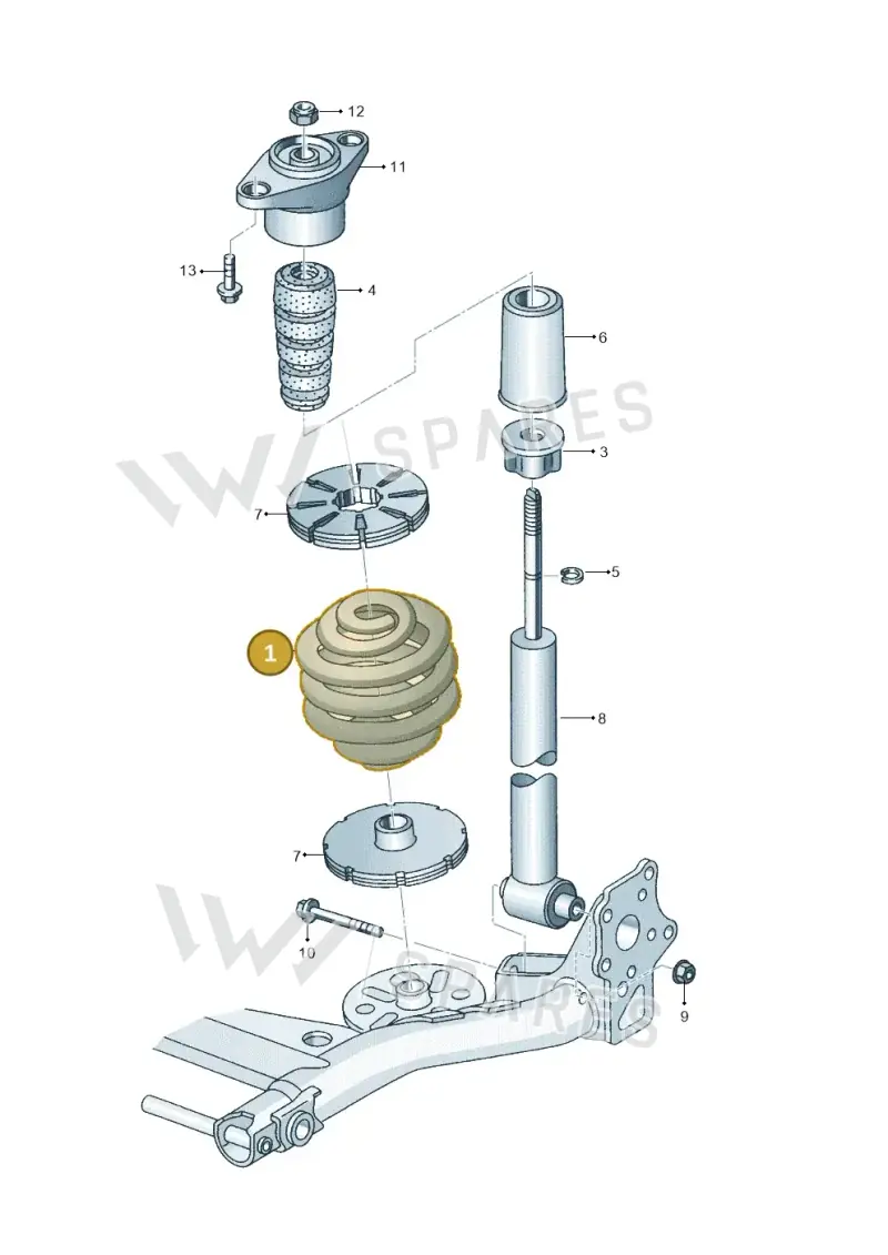 4B0511115C — Volkswagen PASSAT/4MOTION/W8 (2002-2005) diagram 195511100, position 1
