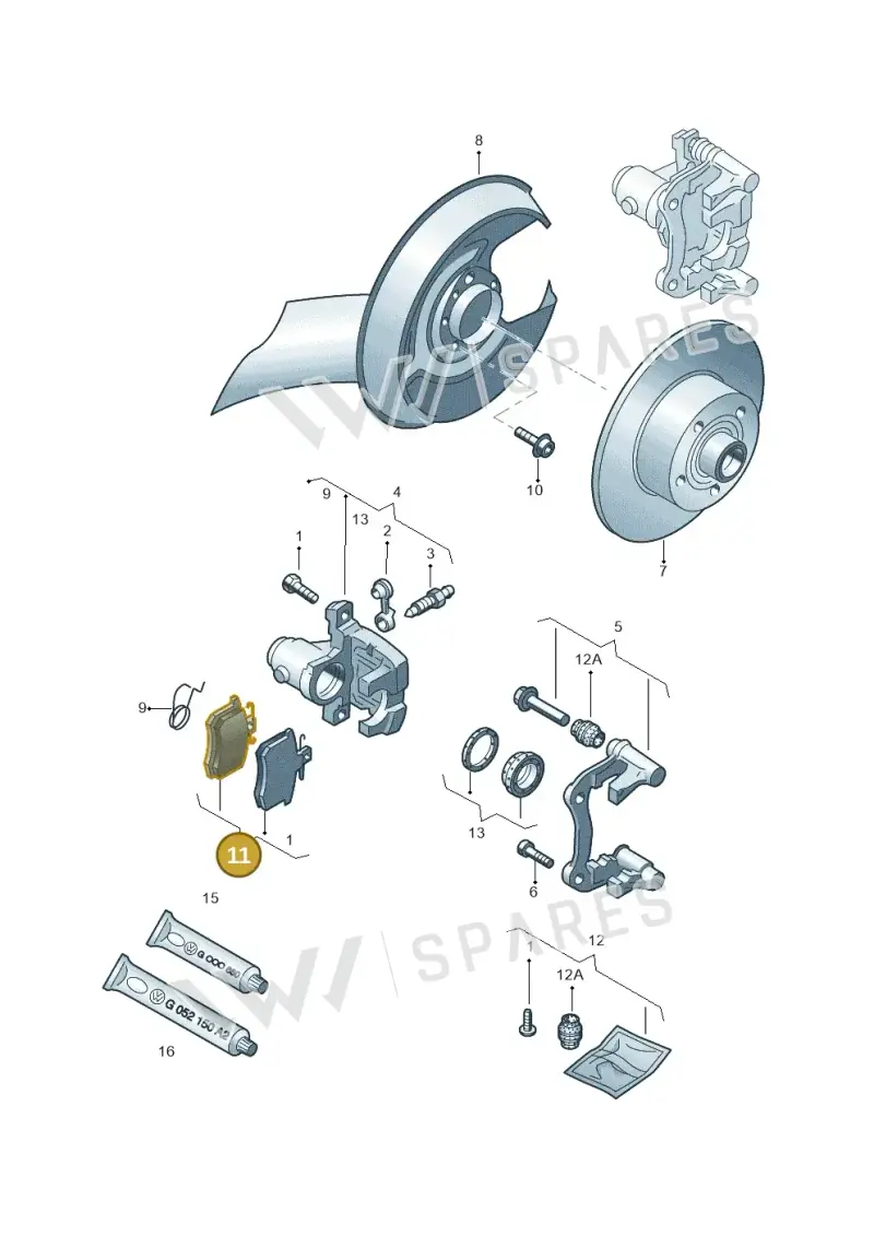 4B0698451E — Volkswagen PASSAT/4MOTION/W8 (2002-2005) diagram 195615600, position 11