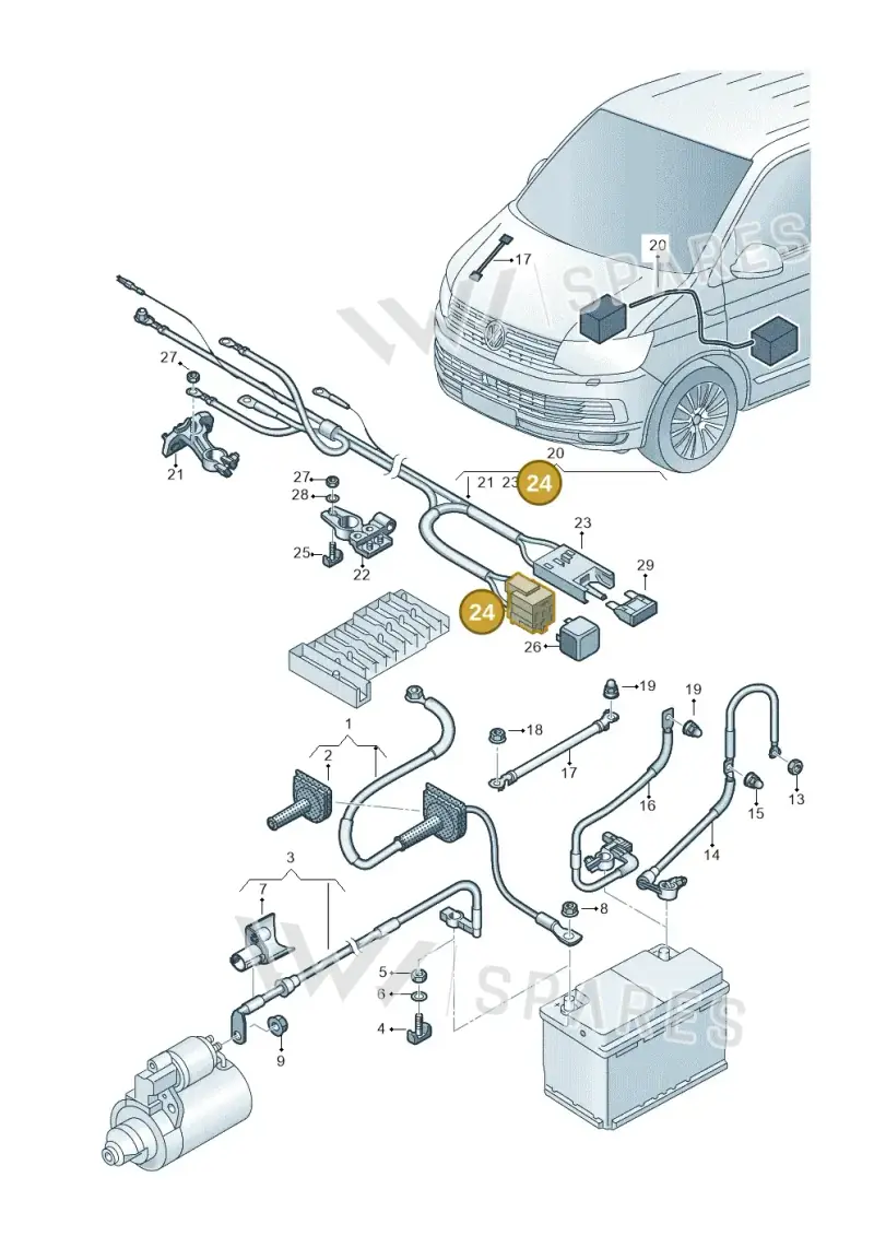 4B0937527 — Volkswagen Caravelle (2015-2019) diagram 861971020, position 24