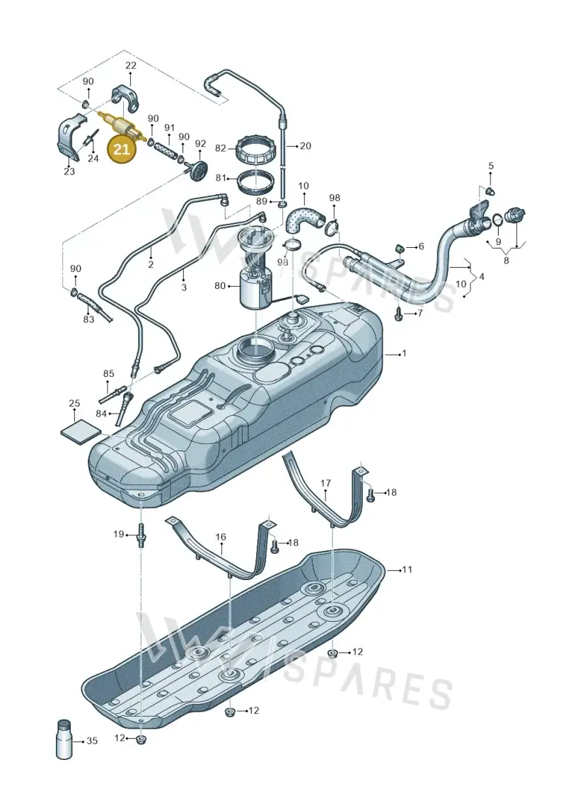 4B0963303 — Volkswagen Amarok twin cab (2012-2016) diagram 749201600, position 21