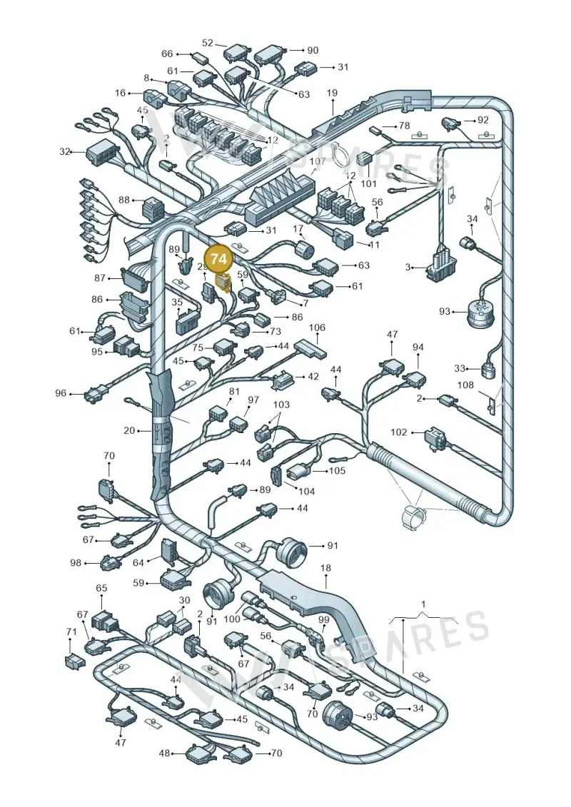 4B0971636 — Volkswagen Sharan (2008-2010) diagram 162971810, position 74
