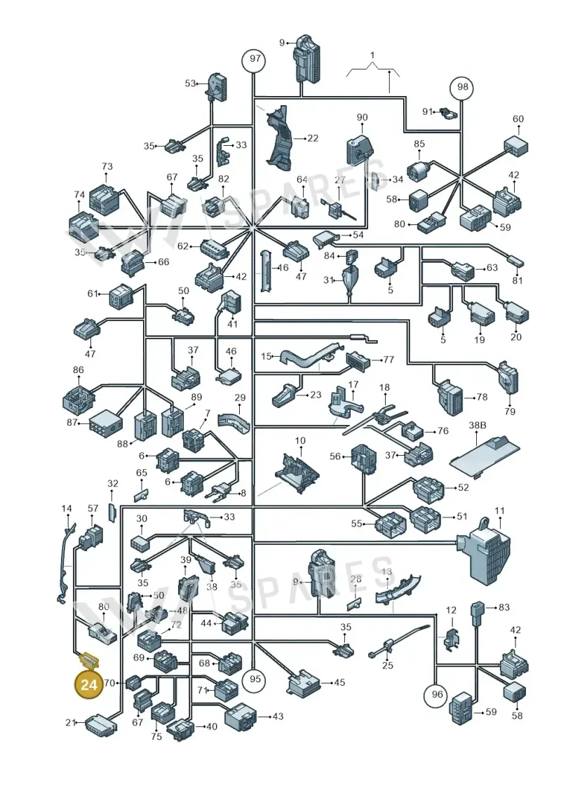 4B0971833 — Volkswagen Jetta variant (2009-2014) diagram 420971820, position 24