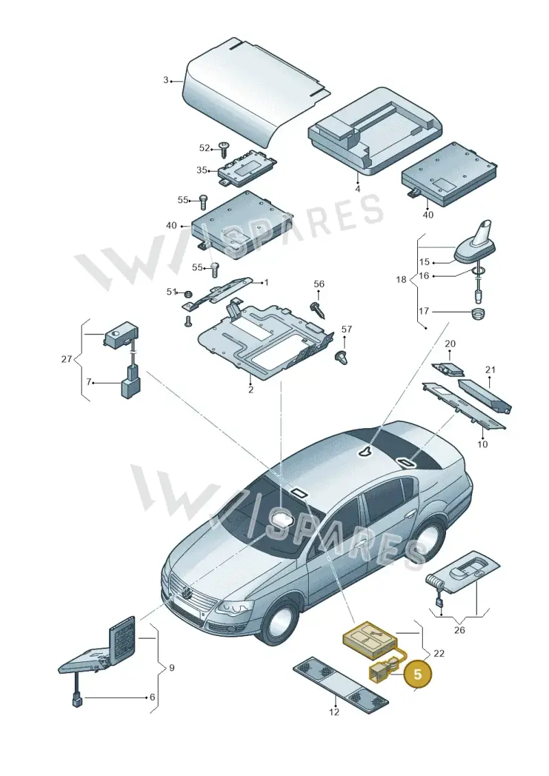 4B0971834 — Volkswagen Passat estate (2008-2011) diagram 460035570, position 5