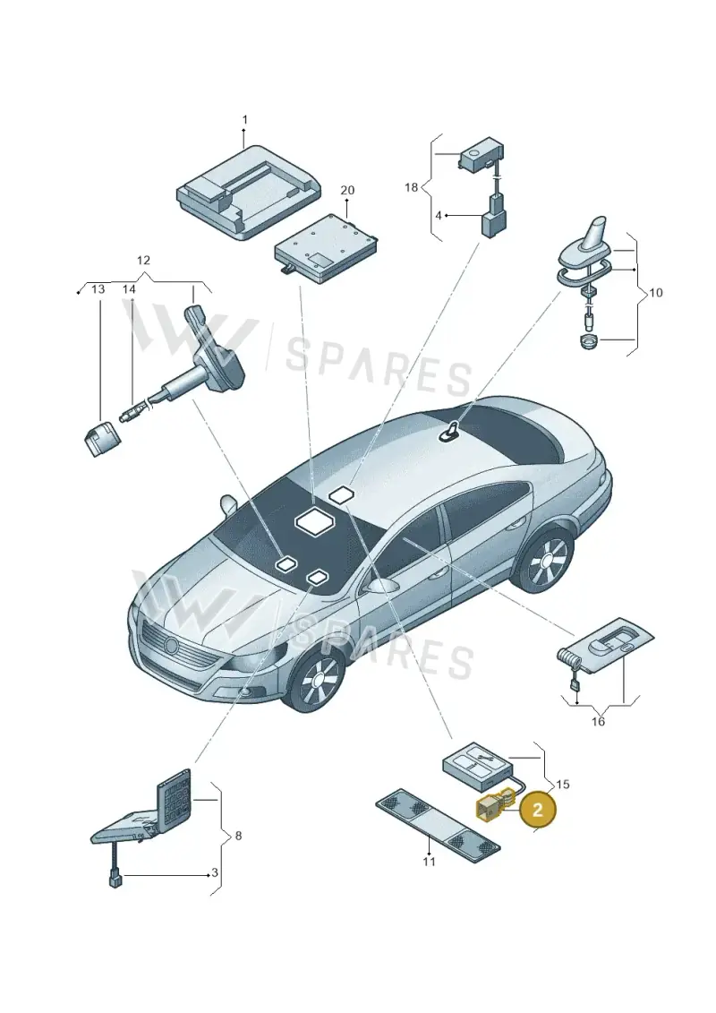 4B0971834 — Volkswagen Passat CC (2008-2012) diagram 645035550, position 2