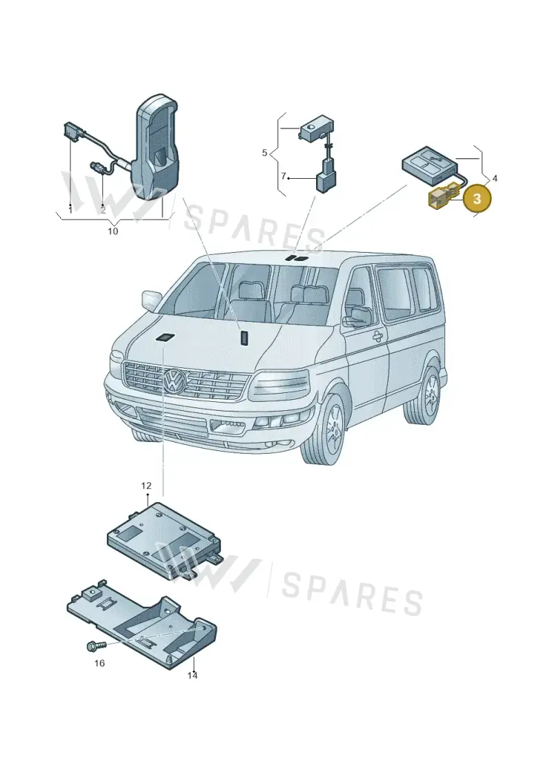 4B0971834 — Volkswagen Transp. caravelle (2011-2015) diagram 679035500, position 3