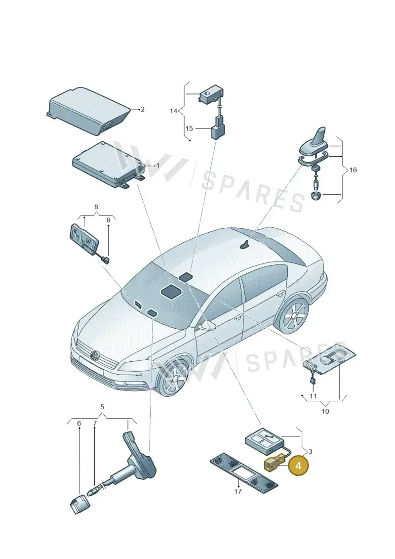 4B0971834 — Volkswagen Passat saloon (2010-2015) diagram 702035540, position 4