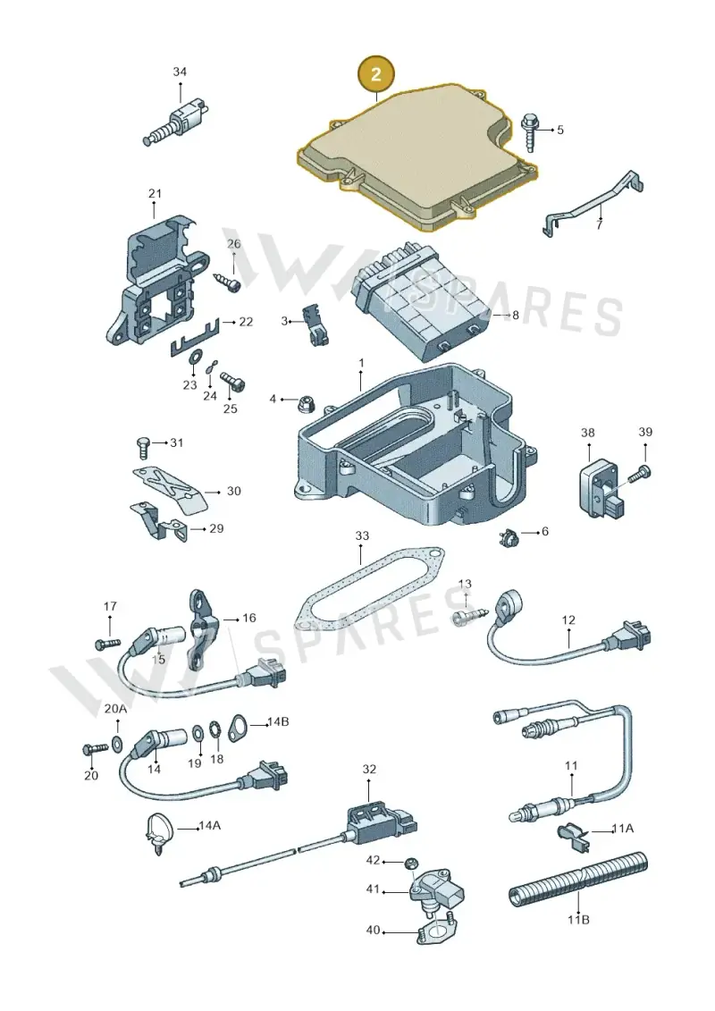 4B2907613 — Volkswagen Passat/4Motion/W8 (2000-2002) diagram 221906000, position 2
