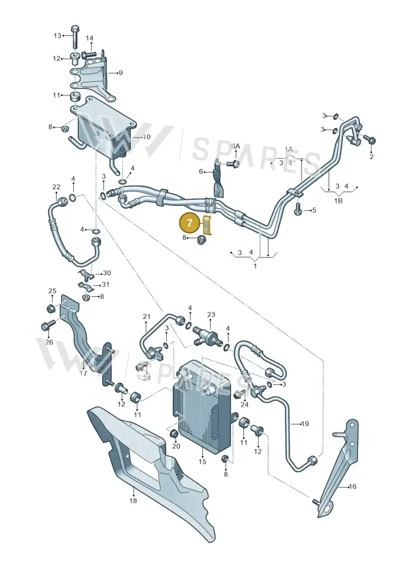4B3317833B — Volkswagen Phaeton 4motion (2010-2016) diagram 710317520, position 7